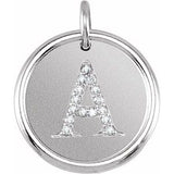 14K White .08 CTW Diamond Initial A Pendant - Siddiqui Jewelers