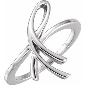 14K White 20.9 mm Freeform Ring - Siddiqui Jewelers
