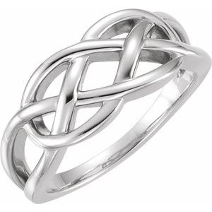 Sterling Silver 9 mm Criss-Cross Ring - Siddiqui Jewelers