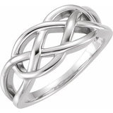 14K White 9 mm Criss-Cross Ring - Siddiqui Jewelers