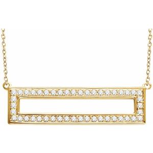 14K Yellow 3/8 CTW Diamond Rectangle 16-18" Necklace - Siddiqui Jewelers