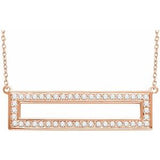 14K Rose 3/8 CTW Diamond Rectangle 16-18" Necklace - Siddiqui Jewelers