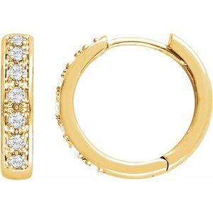 14K Yellow 1/3 CTW Diamond Huggie Earrings-Siddiqui Jewelers