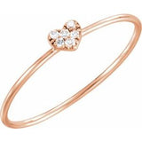 14K Rose .03 CTW Diamond Petite Heart Ring - Siddiqui Jewelers