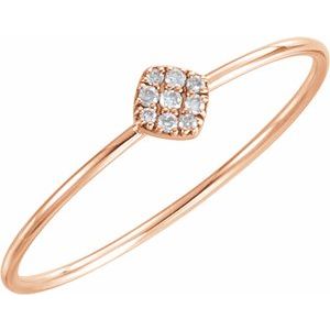 14K Rose 1/8 CTW Diamond Petite Square Ring - Siddiqui Jewelers