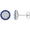 14K White Blue Sapphire & 5/8 CTW Diamond Earrings - Siddiqui Jewelers