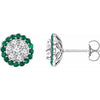 14K White Emerald & 5/8 CTW Diamond Earrings - Siddiqui Jewelers