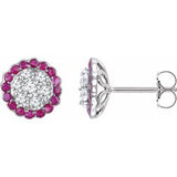 14K White Ruby & 5/8 CTW Diamond Earrings - Siddiqui Jewelers
