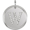 14K White 1/10 CTW Natural Diamond Posh Mommy¬Æ Initial W Pendant Siddiqui Jewelers