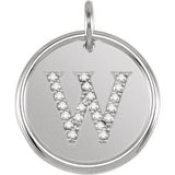 Sterling Silver 1/10 CTW Natural Diamond Posh Mommy¬Æ Initial W Pendant Siddiqui Jewelers