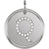 Sterling Silver 1/10 CTW Natural Diamond Posh Mommy¬Æ Initial Q Pendant Siddiqui Jewelers