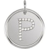 14K White 1/10 CTW Natural Diamond Posh Mommy¬Æ Initial P Pendant Siddiqui Jewelers