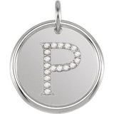 14K White 1/10 CTW Natural Diamond Posh Mommy¬Æ Initial P Pendant Siddiqui Jewelers