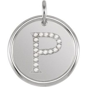 Sterling Silver 1/10 CTW Natural Diamond Posh Mommy¬Æ Initial P Pendant Siddiqui Jewelers