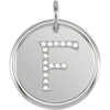 Sterling Silver .08 CTW Natural Diamond Posh Mommy¬Æ Initial F Pendant Siddiqui Jewelers