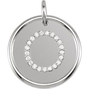 14K White 1/10 CTW Natural Diamond Posh Mommy¬Æ Initial O Pendant Siddiqui Jewelers