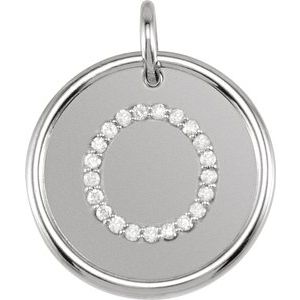14K White 1/10 CTW Diamond Initial O Pendant - Siddiqui Jewelers