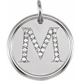 Sterling Silver 1/8 CTW Natural Diamond Posh Mommy¬Æ Initial M Pendant Siddiqui Jewelers