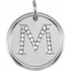 14K White 1/8 CTW Natural Diamond Posh Mommy¬Æ Initial M Pendant Siddiqui Jewelers