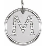 14K White 1/8 CTW Natural Diamond Posh Mommy¬Æ Initial M Pendant Siddiqui Jewelers