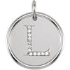 14K White .04 CTW Natural Diamond Posh Mommy¬Æ Initial L Pendant Siddiqui Jewelers