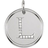 14K White .04 CTW Natural Diamond Posh Mommy¬Æ Initial L Pendant Siddiqui Jewelers