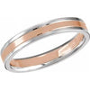 14K White/Rose 4 mm Grooved Band Size 7 - Siddiqui Jewelers