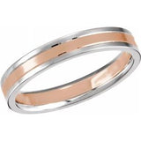 14K White/Rose 4 mm Grooved Band Size 7 - Siddiqui Jewelers
