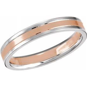 14K White/Rose 4 mm Grooved Band Size 9 - Siddiqui Jewelers