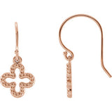 14K Rose Beaded Clover Earrings - Siddiqui Jewelers