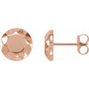 14K Rose Faceted Design Circle Earrings - Siddiqui Jewelers
