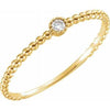 14K Yellow .03 CTW Diamond Beaded Bezel-Set Ring Size 7 - Siddiqui Jewelers