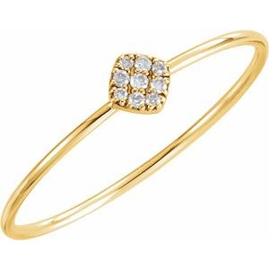 14K Yellow 1/8 CTW Diamond Petite Square Ring - Siddiqui Jewelers