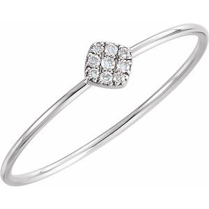 14K White 1/8 CTW Diamond Petite Square Ring - Siddiqui Jewelers