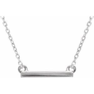 Sterling Silver 18x1.5 mm Petite Bar 16-18" Necklace - Siddiqui Jewelers