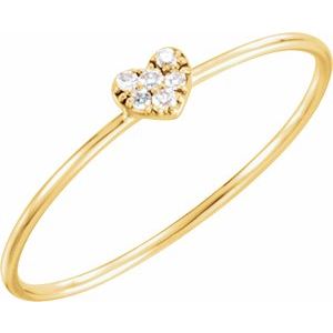 14K Yellow .03 CTW Diamond Petite Heart Ring - Siddiqui Jewelers