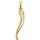 14K Yellow 21.7x4.2 mm Italian Horn Pendant - Siddiqui Jewelers