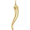 14K Yellow 31.5x5.9 mm Italian Horn Pendant - Siddiqui Jewelers