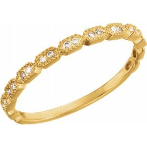 14K Yellow .08 CTW Diamond Ring Size 7 - Siddiqui Jewelers