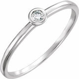 14K White .06 CTW Diamond Bezel-Set Solitaire Ring - Siddiqui Jewelers