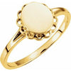 14K Yellow 8x6.7 mm Oval Signet Ring - Siddiqui Jewelers