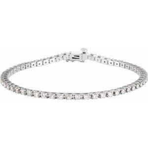 14K White 2 1/4 CTW Natural Diamond Line 7 1/4" Bracelet  Siddiqui Jewelers