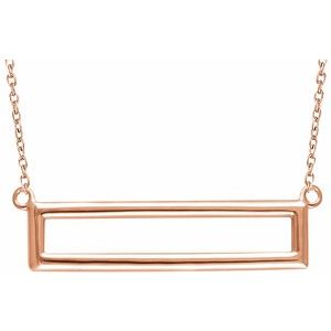 14K Rose Rectangle 16-18" Necklace - Siddiqui Jewelers