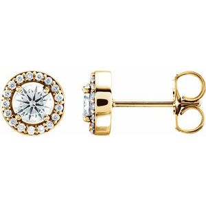 14K Yellow 1/2 CTW Diamond Halo-Style Earrings - Siddiqui Jewelers