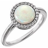 14K White Opal Ring - Siddiqui Jewelers