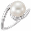 14K White 10 mm Freshwater Cultured Pearl Ring - Siddiqui Jewelers