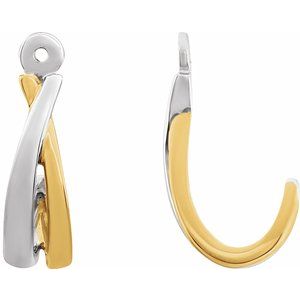 14K White/Yellow Gold-Plated Earring Jackets - Siddiqui Jewelers