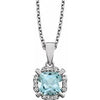 14K White Sky Blue Topaz & .05 CTW Diamond 18" Necklace - Siddiqui Jewelers