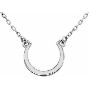 14K White Crescent 18" Necklace - Siddiqui Jewelers