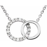 14K White .06 CTW Diamond Circle 18" Necklace - Siddiqui Jewelers